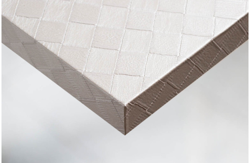 Интерьерная плёнка COVER STYL' "Кожа" X10 Squares white квадраты белые (30м./1,22м/360 микр.)